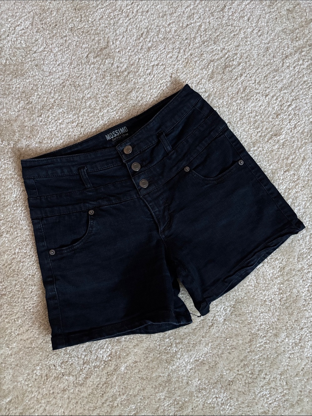 Mossimo Supply Co. Black High-Rise Triple-Button Jean Shorts